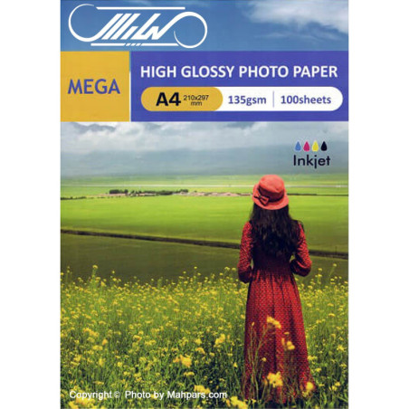 کاغذ گلاسه مگا 135 گرم سایز A4