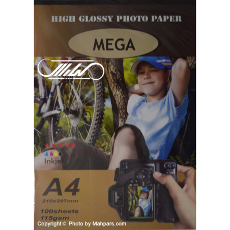 کاغذ گلاسه مگا 115 گرم سایز A4
