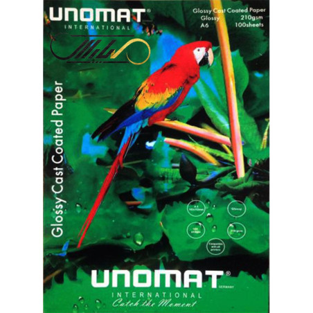 کاغذ گلاسه یونومات 210 گرم سایز A6