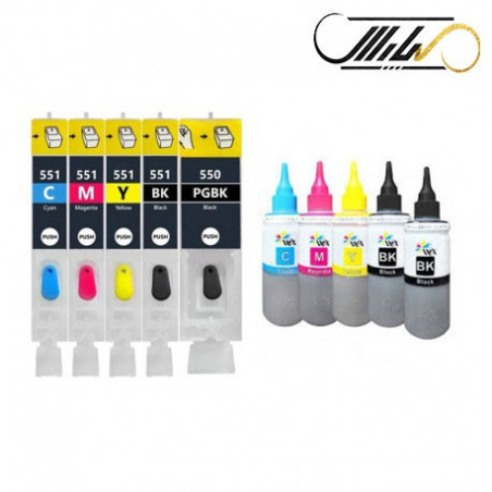 کارتریج جوهر افشان قابل شارژ  CANON 550-551