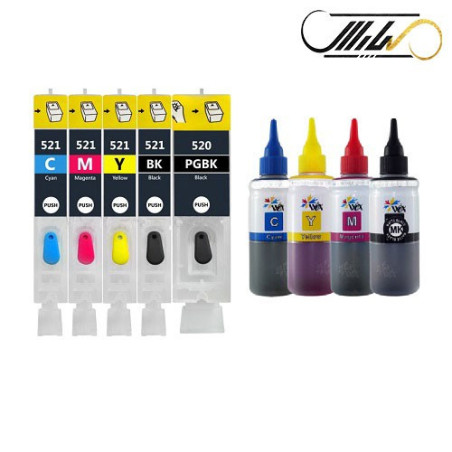 کارتریج جوهر افشان قابل شارژ کانن 520-521