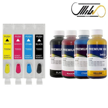 کارتریج قابل شارژ جوهر افشان اپسون  T0551 - T0554